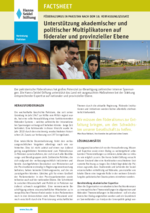 Unterstützung akademischer und politischer Multiplikatoren auf föderaler und provinzieller Ebene