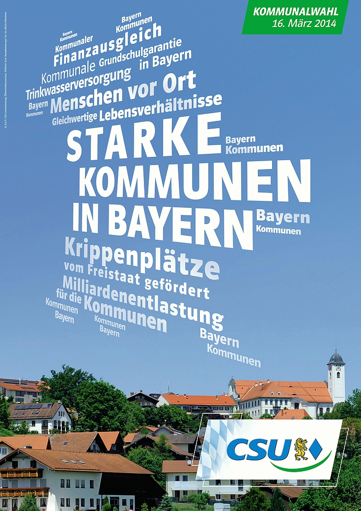 Plakat zur Kommunalwahl am 16. März 2014