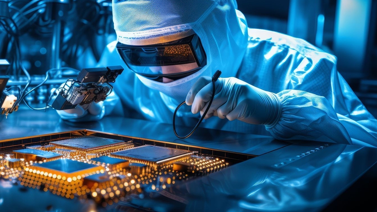 Mitarbeiter eines Labors bei der Arbeit