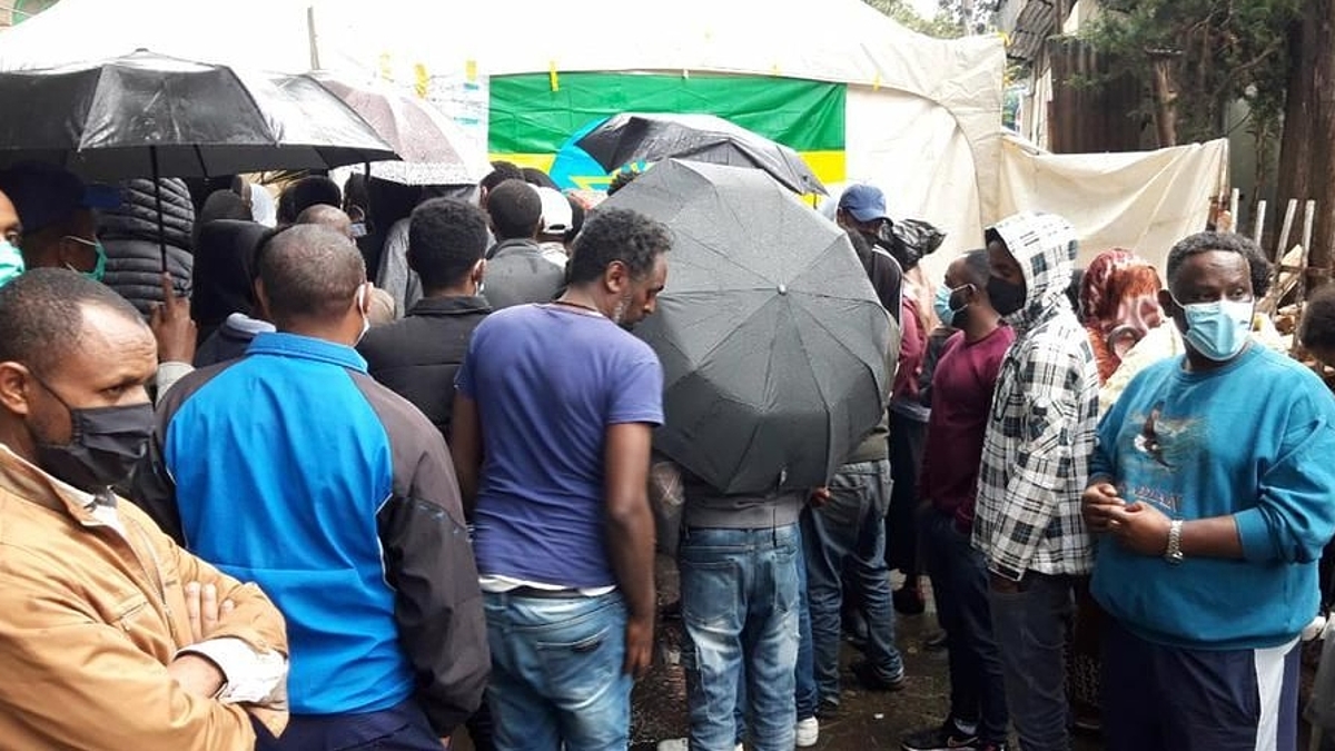 Am Wahltag in der äthiopischen Hauptstadt Addis Abeba 