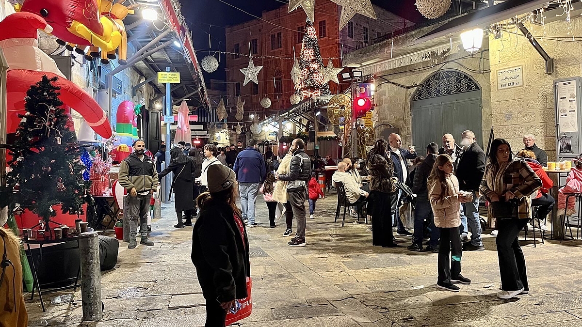 Weihnachtsmarkt in der Altstadt von Jerusalem.