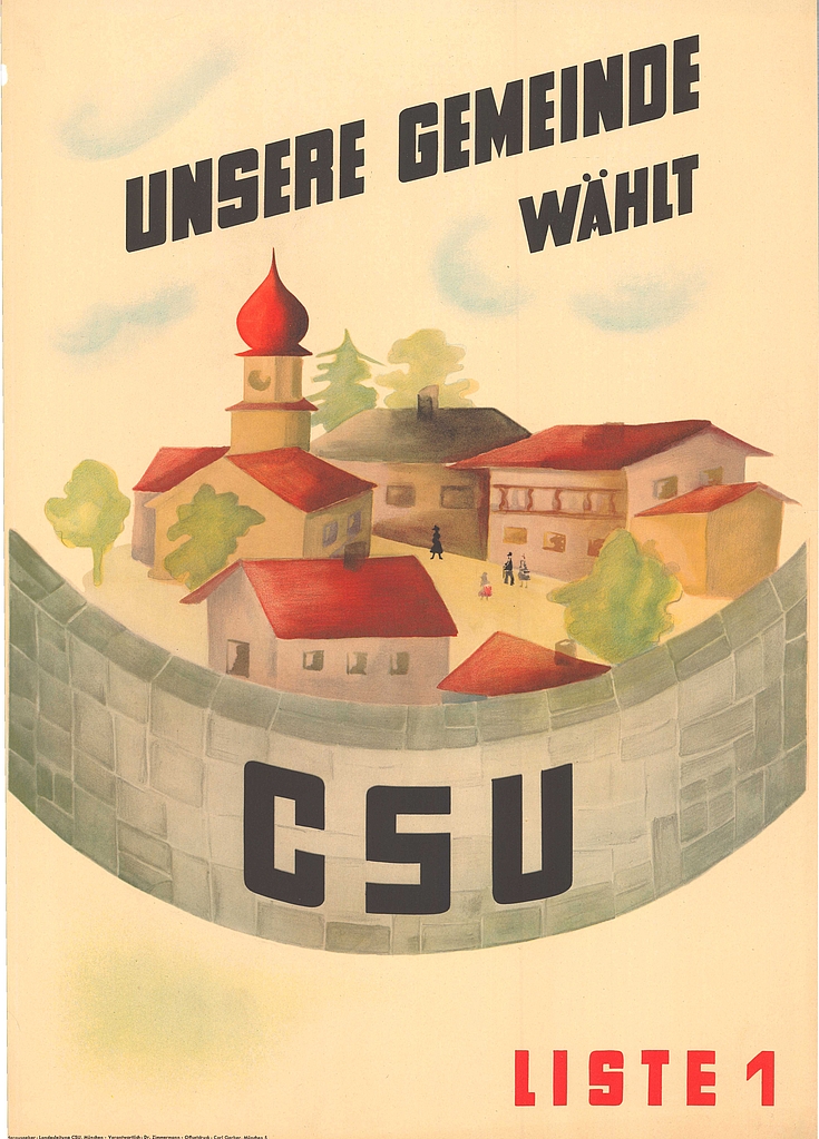 Plakat zur Kommunalwahl 1956 oder 1960