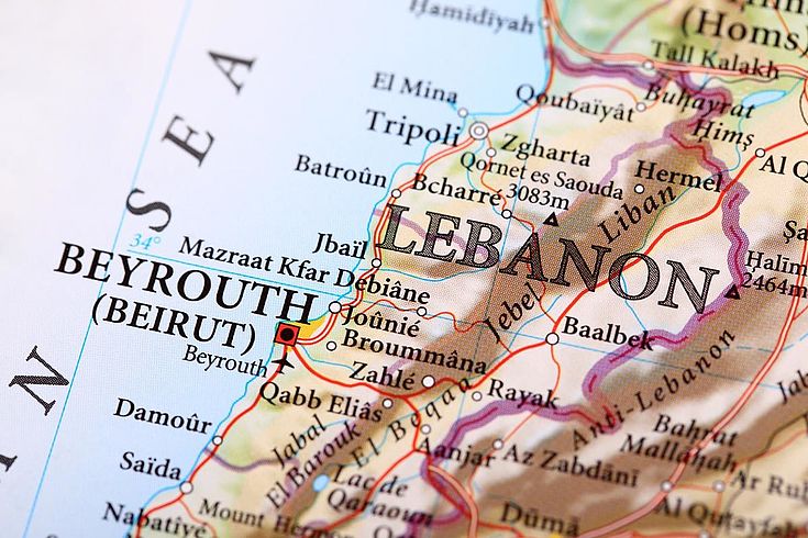 Karte des Libanon