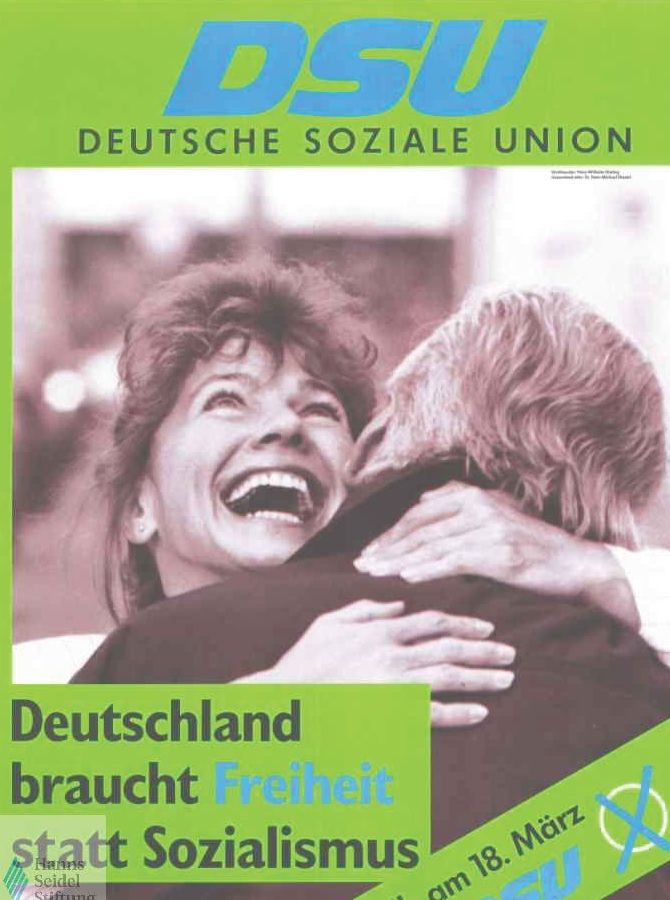 Plakat der DSU für die Volkskammerwahl 1990