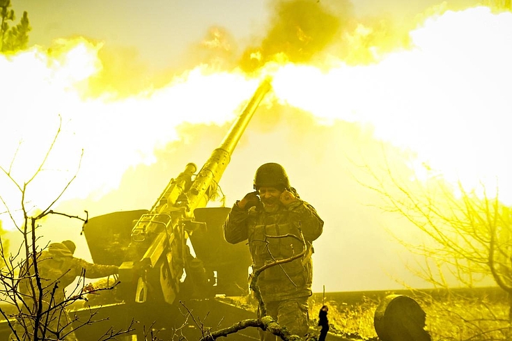 Die Munition wird knapp: Ukrainische Artillerie im Einsatz nahe Saporischja im Süden des Landes