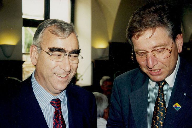 Theo Waigel und Thomas Goppel bei der 20-Jahr-Feier des PWK in Schloss Seefeld 