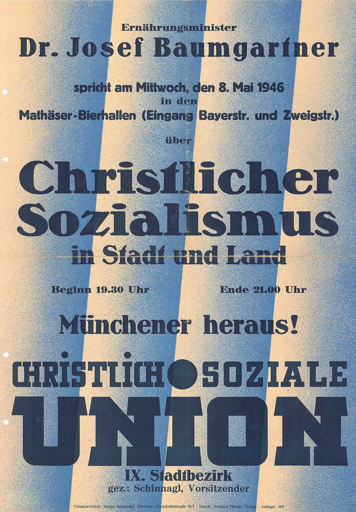 Plakat zur Kommunalwahl 1946
