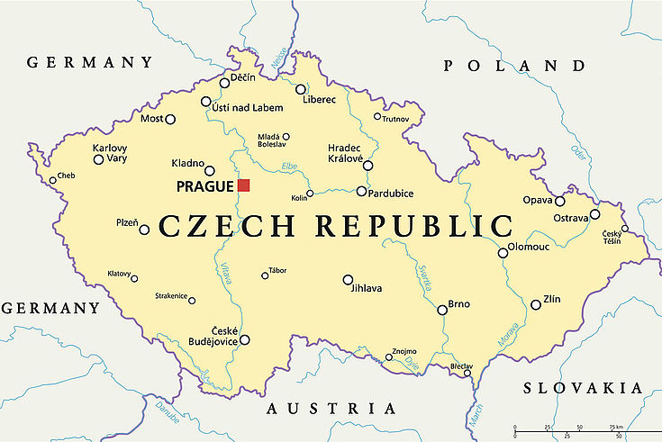Eine Karte der Tschechische Republik