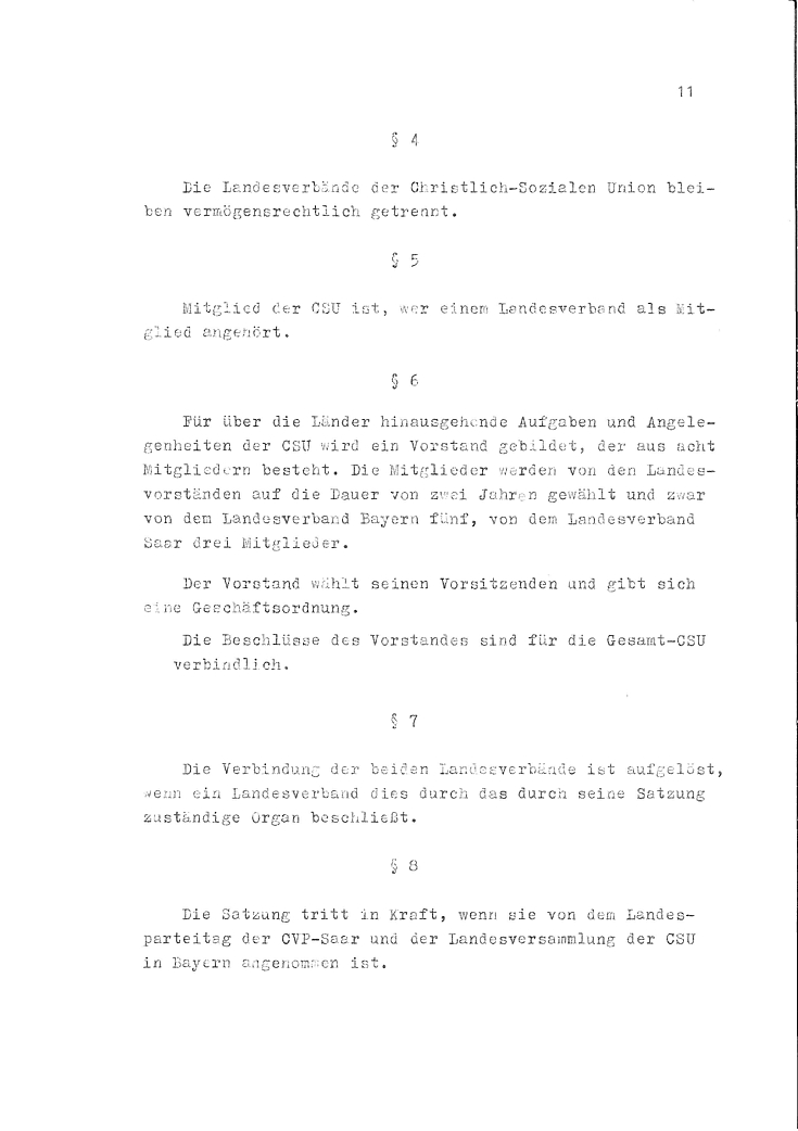 Satzung der "Christlich-Sozialen Union, Landesverband Bayern" vom 6. Juli 1957, Seite 2 