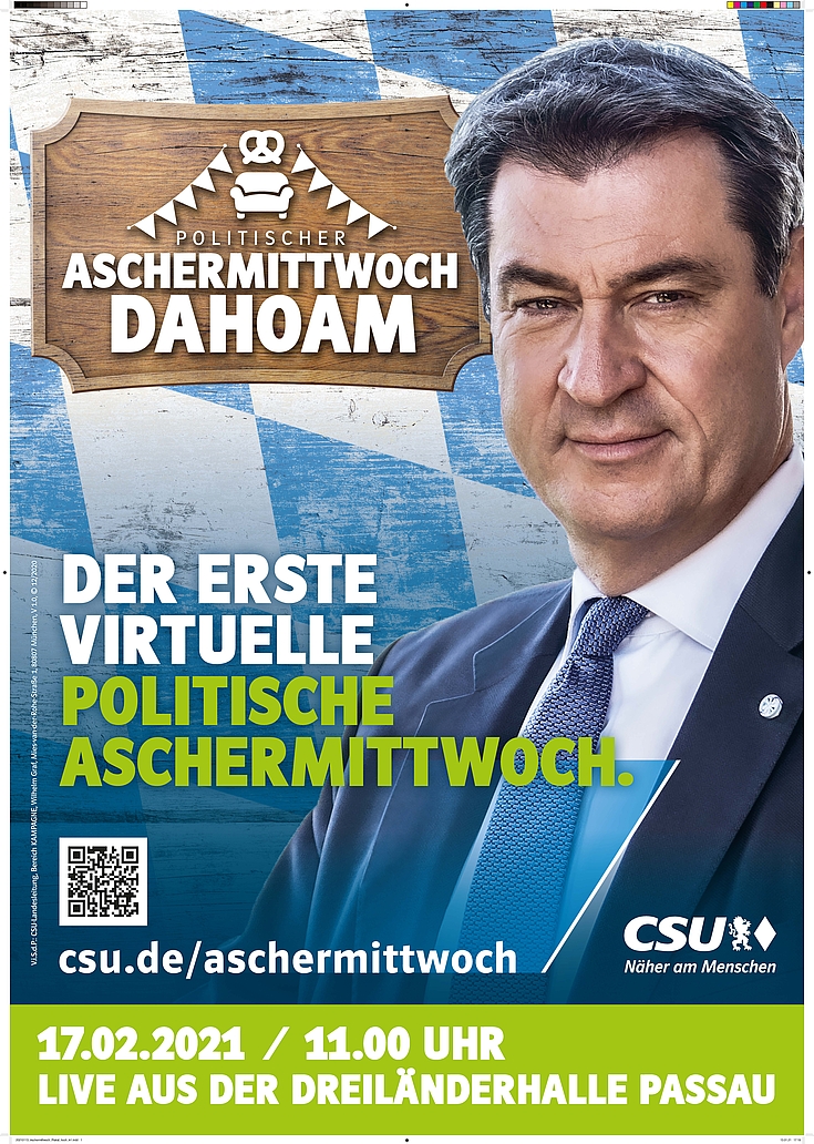Plakat zum Politischen Aschermittwoch 2021