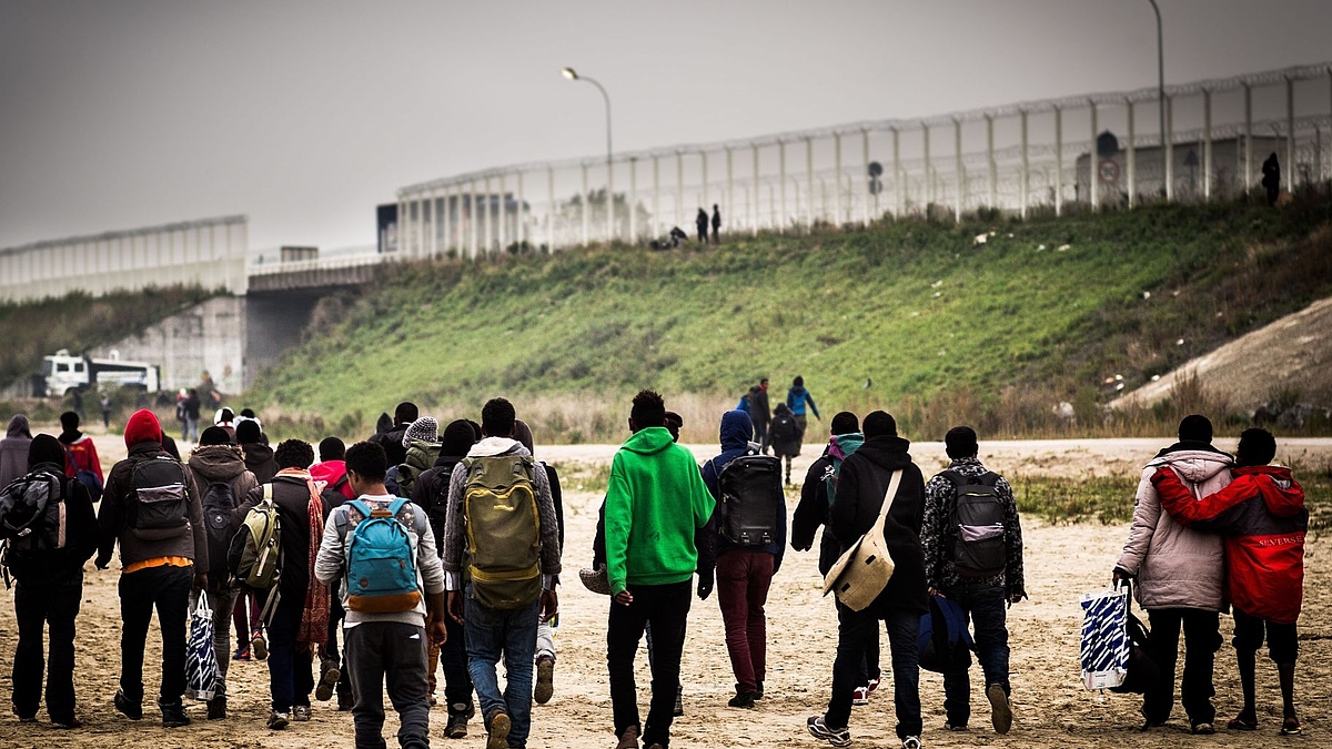 Flüchtlinge nahe der europäischen Grenze