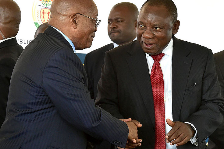 Präsident Jacob Zuma und Cyril Ramaphosa