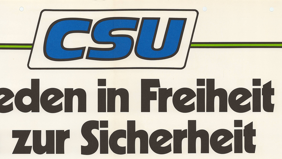 Plakat aus dem Jahr 1984 mit einem Auszug aus dem Grundsatzprogramm 1976. 