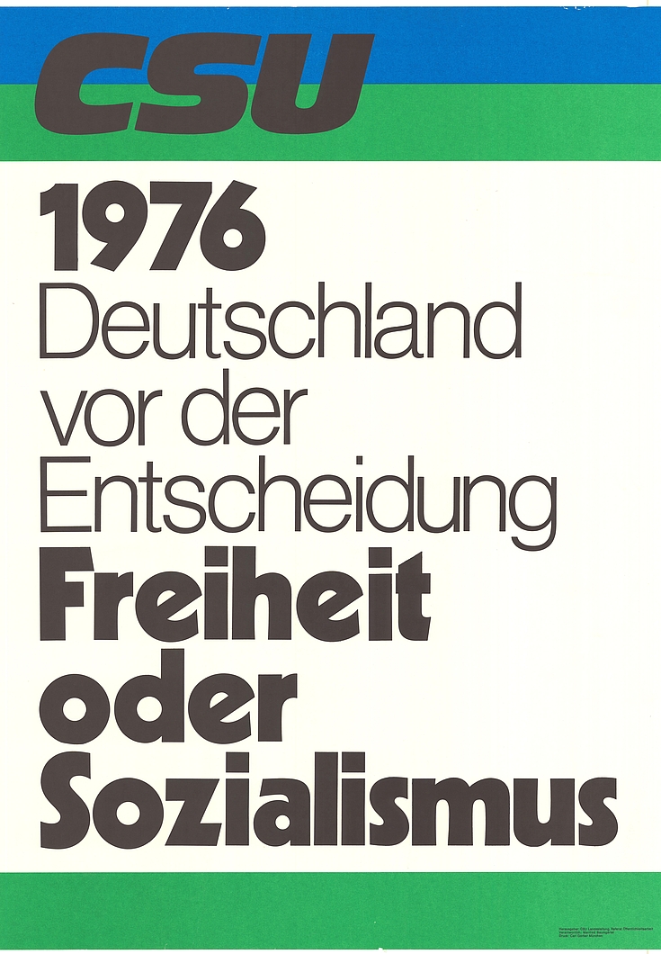 Plakat für die Bundestagswahl 1976