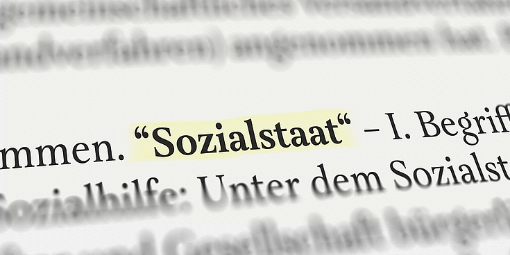 Ein Ausschnitt aus einem Zeitungstext über den Sozialstaat.