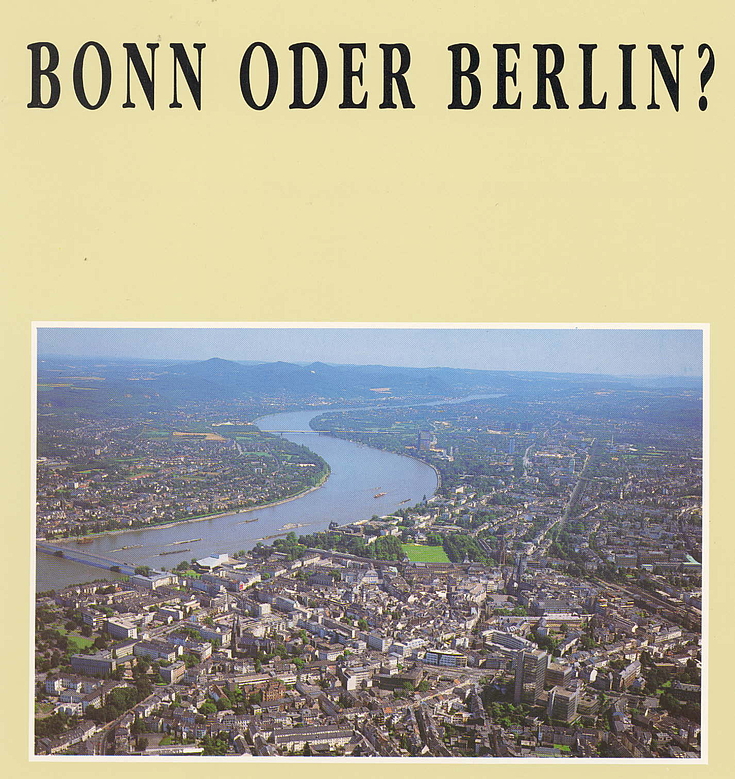 Werbebroschüre der Stadt Bonn mit Blick auf das Regierungsviertel aus dem Jahr 1991 