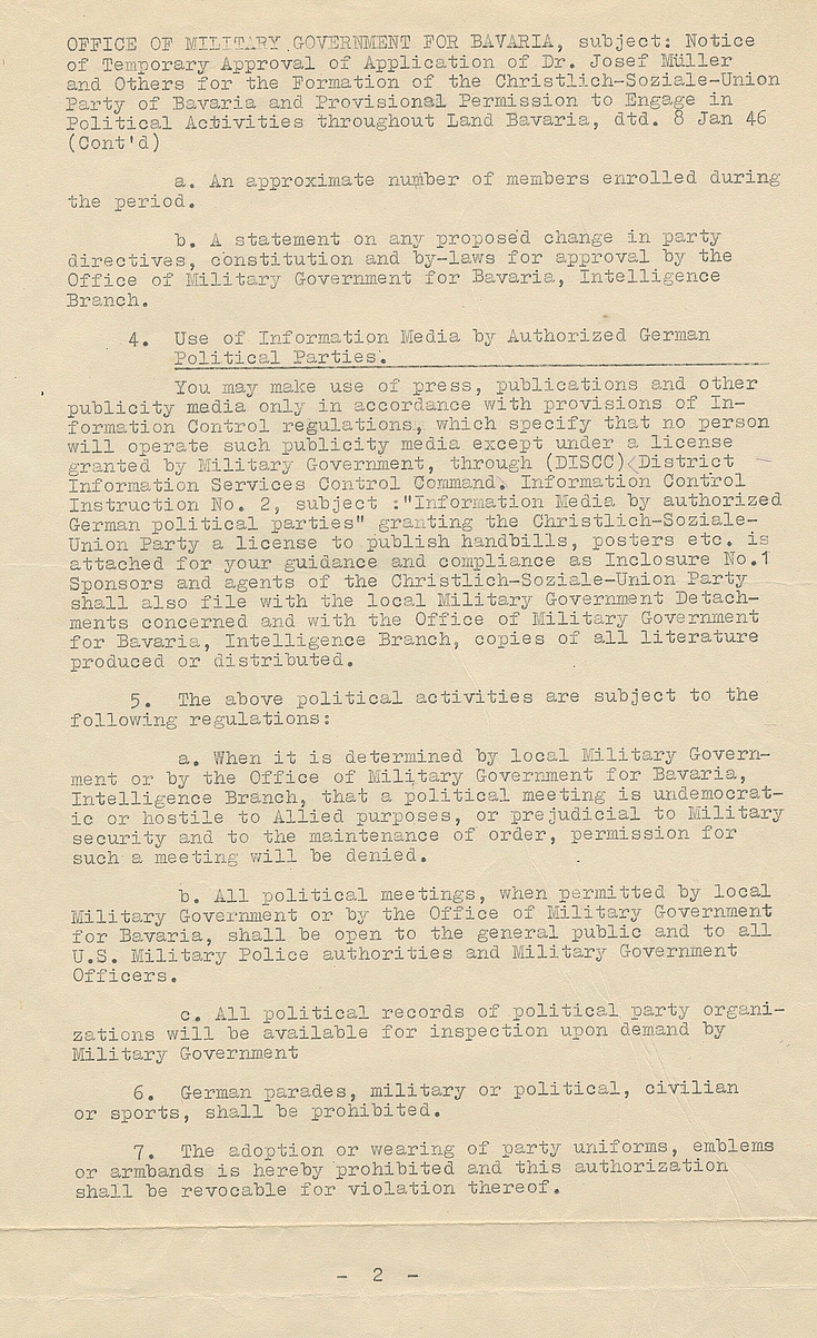 Lizensierung der CSU, Seite 2