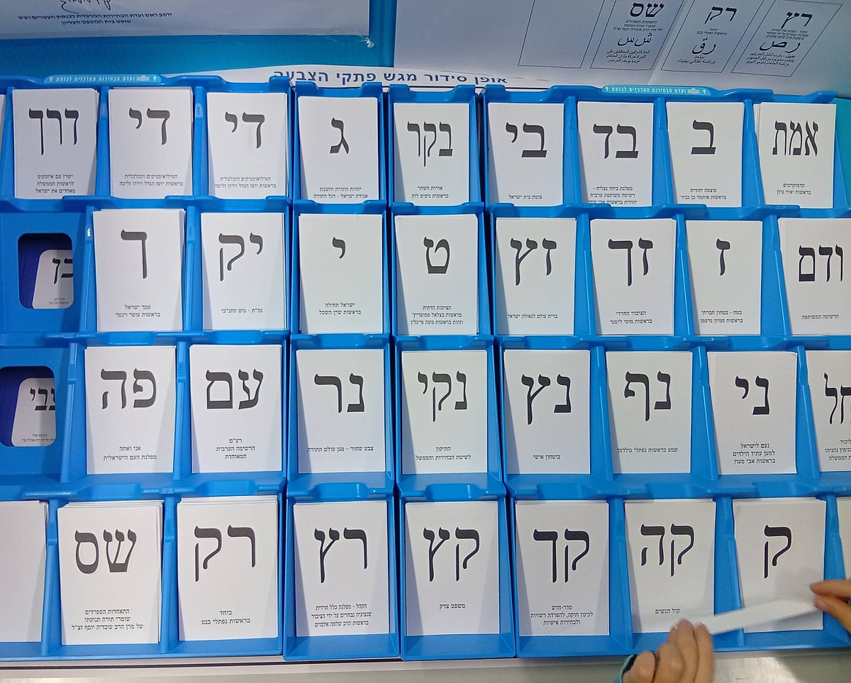 Wahlzettel in einer Wahlstation