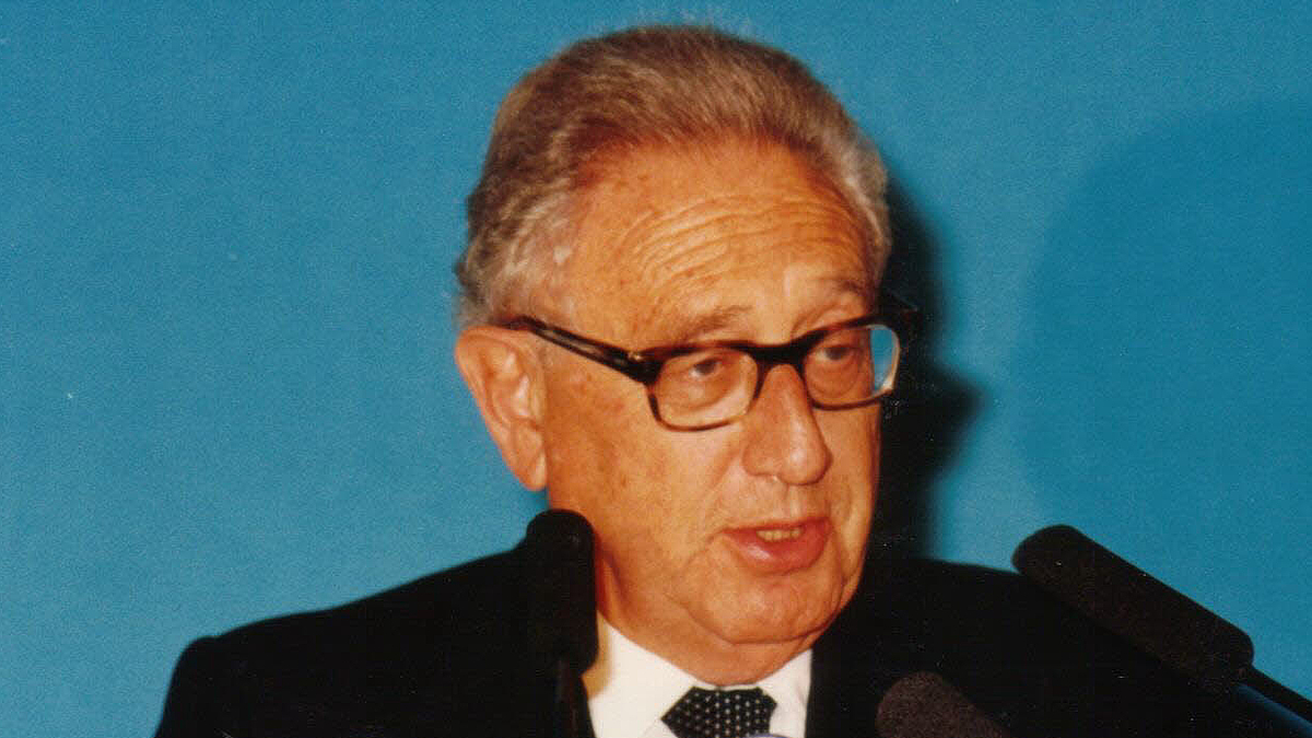 Verleihung des Franz-Josef-Strauß-Preises am 21. Januar 1996 an den ehemaligen US-Außenminister und Friedensnobelpreisträger Henry Kissinger